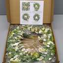 Sggvecsy White Daisy Wreath 24 Inch with Fake Silk Floral Green Eucalyptus Leaves and Lavender for Spring Summer Front Door Window Wall Wedding Farmhouse Festival Decor