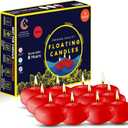 Candle Charisma Red Floating Candles 3 Inch (Set of 12)  8-Hour Dripless, Smokeless Burn with Natural Flickering Flame  Perfect for Weddings, Centerpieces, Pool Nights & Special Events