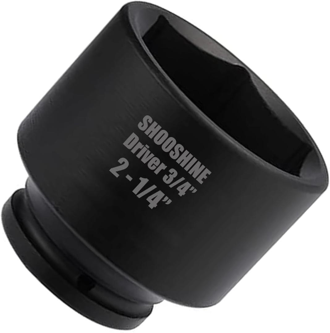 SHOOSHINE 3/4" Drive 2-1/4" Impact Socket, Heat Treated Set With 6-Point Star Sockets