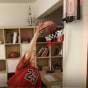 Indoor Basketball Hoop Pro for Kids, Over The Door Basketball Hoop Indoor with LED Light/Scoreboard/4 Balls- Upgraded Anti-Impact Backboard, Basketball Toys Gifts for 6 7 8 9 10 11 12 Year Old Boys