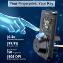 Ulecoce Fingerprint Keypad Deadbolt with Handle Set, Keyless Entry Door Lock, Door Locks for Front Door Lock Set, App Control, Auto Locking, Easy to Install, Matte Black