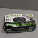 SWIFTLITE Black Vinyl Gloves, Food Grade Gloves Disposable Latex Free & Powder Free, Guantes for Cleaning Cooking Food Prep, XL