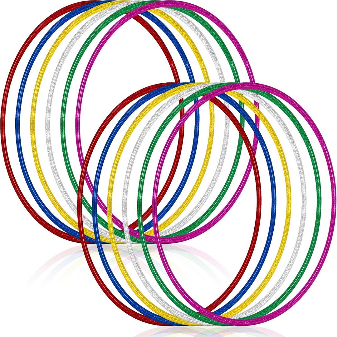 Syhood Glitter Plastic Exercise Hoop Fitness Hoop Adults Exercise Rings Fitness Circles for Party, Sports, Pilates, Playing, Weight Loss Accessories, One Size,  24 inches/ 60 cm
