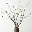 AYLSON4pcs 40inch Artificial Hanging Vines with Realistic Leaves Fake Tree Branches for Vase Bendable Greenery for Room Plants Decor Faux Tree Stems Christmas Halloween Easter DecorVASE NOT INCLUDED (Dark Gray+green)