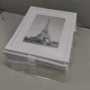 upsimples 8.5x11 Picture Frame Set of 10, Display Pictures 6x8 with Mat or 8.5x11 Without, Multi Photo Frames Collage for Wall or Tabletop Display, White