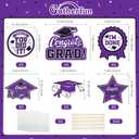 30PCS Graduation Party Decorations Congrats Grad Table CenterpieceTable DecorationsCongratulate Graduation Centerpiece Sticks Table Toppers for Graduation Party Supplies(Purple