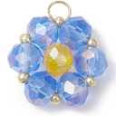 80Pcs Colorful Glass Seed Beads Flower Pendants Beaded Floral Charms for Bracelet Necklace Jewelry Making