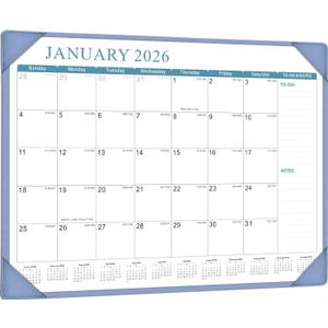 Desk Calendar 2026, KOPEESY New Year Large Desk Calendar with Desktop Mat, 18 Months from January 2026 - June 2027, 22 x 17 Desktop Monthly Planner for Home or Office School (Blue)