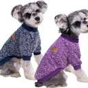 2 Pack Dog Sweaters for Small Dogs & Cat Soft Cute Winter Puppy Clothes