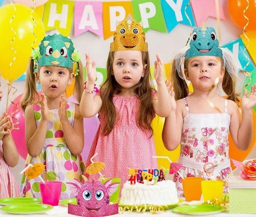9 Pcs Dinosaur Party Hats for Kids 9 Styles Dinosaur Hats Birthday Party Decorations Dino with Elastic Ropes Headbands Crown for Halloween Kids Birthday Decoration Supplies