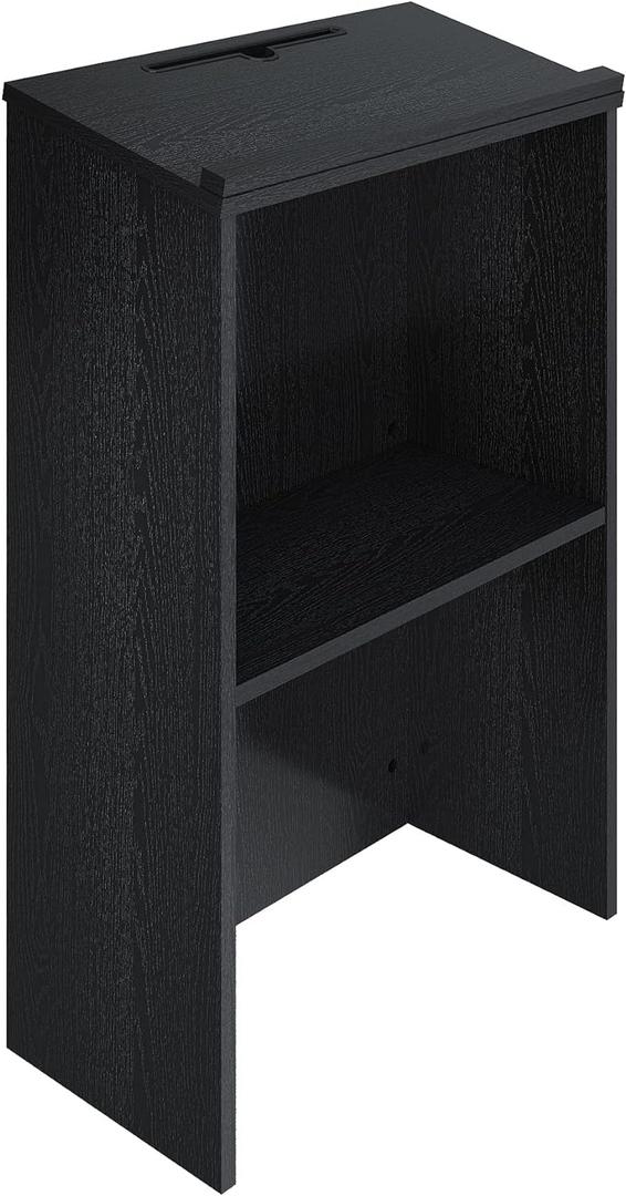 Podium Stand,Wooden Speaking Lectern,Lectern Podium for Classroom,Churches,Auditorium,Meeting Room,Reception Desk of Podium with Adjustable Shelf(Black)