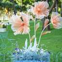 Giant Flowers for Decoration,Wedding Reception Essential Decoration,5.6 Ft Big Artificial Silk Flower with Stems and Stands,Party Banquet Background DecorHome DecorOrange Champagne