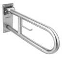 29.5 INCH Stainless Toilet Safety Rails,Disabled Flip-Up Bathroom Grab Bar with Paper Holder,Toilet Handrails Hand Grips Handle Shower Assist Aid, WochiTV Handicap Grab Bars for Elderly