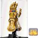 Acrylic Display Case for Lego Infinity Gauntlet 76191 Nano Gauntlet 76223 Clear Acrylic Display Box for Showcasing Figures Doll Toys Collectibles (7.5x6.3x14.2 inch, 19x16x36 cm)