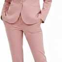 Marycrafts Women's Professional Stand Up Collar Blazer Pant Suits 2 Piece Set Business