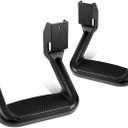 DNA MOTORING Pair Aluminum Side Hoop Steps Universal Side Step Compatible With Chevy GMC Dodge Pickup Trucks SUVs, 11"L x 6"H x 12"W, 2 Pcs, Black, SSTEP-BK