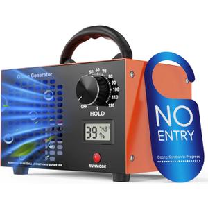 Ozone Generator 160,000mg/H with Temp/Humidity Display - 120 Min Timer O3 Ionizer Air Purifier for Large Spaces (5000 Sq.Ft) - Upgraded Ozone Machine for Cars, Homes, Hotels, Kitchens & Pet Areas