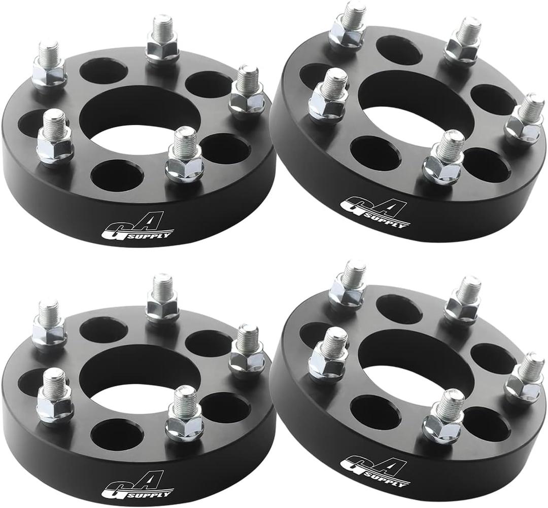 GAsupply 5x4.5 to 5x5 Wheel adapters 1.25 inch 32mm, 5x114.3 to 5x127 Wheel Spacers Adapters 71.5mm Hub Bore with 1/2-20 Studs, 4 Pack