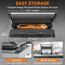 Baker's Friend 2 Slices of Mini Panini Press Electric Grill, Panini Grill Press Sandwich Maker Press, Sandwichera Electrical for Pancakes & Eggs, Oil Tray, Non Stick Surfaces, Stainless Steel