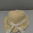 Century Star Baby Girls Straw Sun Hats for Infant Kids Summer Beach Hat for Toddler with Bow (A02 Beige)