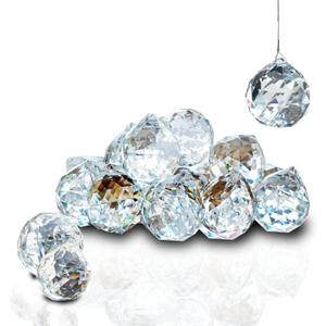 12pcs 30mm Clear Crystal Glass Ball Prisms Hanging Crystals Prisms Sun Catchers for Wedding Centerpieces Party DIY Crafts