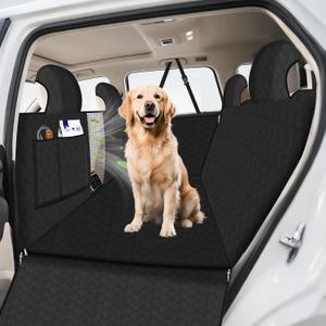 Dog Car Seat Cover for 2019-2024 Suba-ru Forester Accessories, Back Seat Pet Cover for Dogs Waterproof Pet Backseat Extender Anti-Slip Rear Seat Protector with Mesh Window Storage Pocket Black