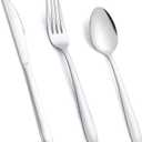 Pleafind 108 Pcs Dinner Knives (9.1 inch), Dinner Forks (8 inch) and Dinner Spoons (7.4 inch), Contains 36 Pcs Butter knives, 36 Pcs Forks and 36 Pcs Spoons