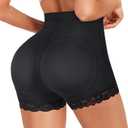 AOSBOEI Women Butt Lifter Panties Padded Shapewear Hip Enhancer Pads Shorts Seamless Underwear Tummy Control Boyshorts (Small, Black)