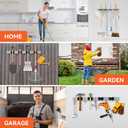 ZONGOOL 2 Pack Mop Broom Holder Wall Mount, 4 Racks and 5 Hooks Broom Organizer Storage Tool Racks Stainless Steel Non-slip Wall Hanger for Home Kitchen Garden Laundry Garage (Silver)