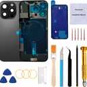 Rear Back Glass Replacement for iPhone 16 Pro Max 6.9-inches with Reparing Tool Kit and All Necessary Parts (Black Titanium)