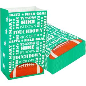 Juvale 36 Pack Football Party Favor Bags - Football Gift Bags for Treats, Snacks, and Goodies for Boys - Ideal for Kids Rugby Team and Sports Birthday Party Supplies (5.3 x 8.7 x 3.3 in)