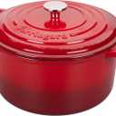 VORRINGARD Enameled Cast Iron Dutch Oven Pot with Lid, for Sourdough Bread Baking, Round Dutch Ovens, 6 Quart, Red