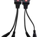 2PCS BNC DC 2 in 1 Transmitter 8MP Coaxial Twisted Pair Transmitter BNC Connector to Network Cable Feeder 17cm/6.7inch for Video Equipment Cameras Monitors Transceiver with Power Connector