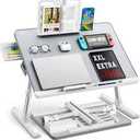 Laptop Bed Tray Desk, SAIJI Adjustable Laptop Stand for Bed, Foldable Laptop Table with Storage Drawer for Eating, Working, Writing, Gaming, Drawing (Gray, X-Large)