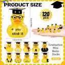 120 Pcs Graduation Mini Resin Ducks 10 Style Small Ducks Figures with graduate Cap Bulk Yellow Grad Ducks Class of 2026 for Graduation Party Favors Gift DIY Crafts Dollhouse Decor