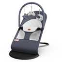 Portable Baby Bouncer Seat for Infants, 0-18 Months, 3 Modes of Use with Rocker & Stationary Options, Ergonomic Infant Chair with Hanging Toys, Baby Shower Gifts  Grey