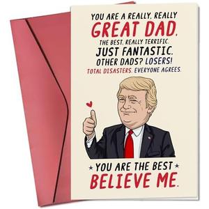 Pack of 3, Pawzity Fathers Day Card - Funny Cards for Dad from Daughter, Son, Kids, Children - Fathers Day, Birthday Cards for Dad, Daddy, Papa - Single 5.3''X 8'' Folded Greeting Card with Envelope