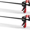 Bar Clamps for Woodworking, 24 Inch One-Handed Clamp/Spreader, Light-Duty Quick-Change F Clamp with 130lbs Load Limit, 2-Piece