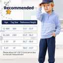 Toddler Boys Sweatsuit 12M-5Y Baby Boy Sweatshirt Outfits Quarter Zip Pullover Matching Joggers (2Y-3Y, Blue)