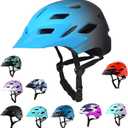 Kids Bike Helmet,Bavilk Kids Boys Girls Bike Helmets with LED Light Detachable Visor Children Youth Teen Multi-Sport for Skating Cycling Scooter Skateboard Adjustable & Lightweight 19.7"-22.4" (Matte Blue Black)