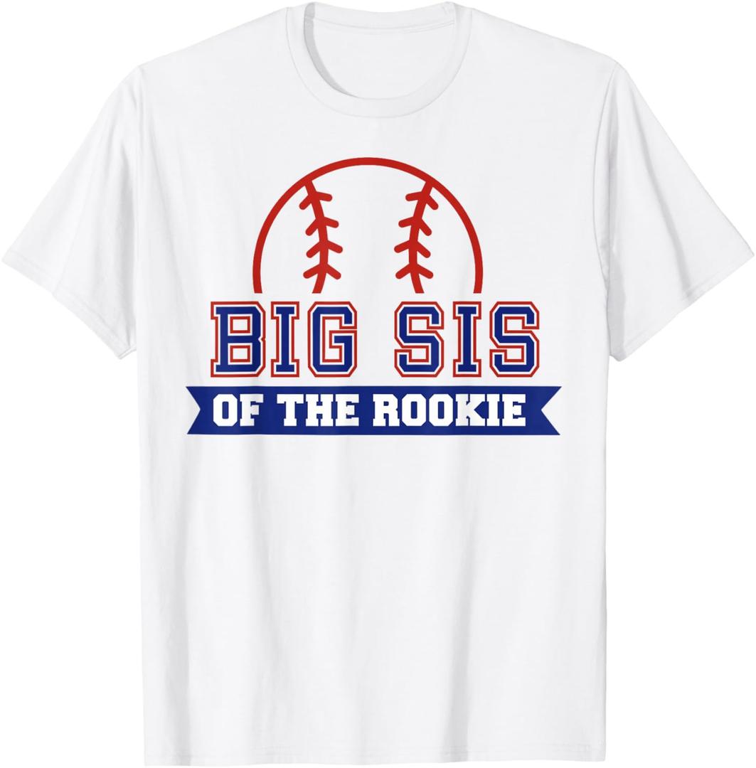 Big Sister of Rookie 1st Birthday Baseball Theme Matching T-Shirt