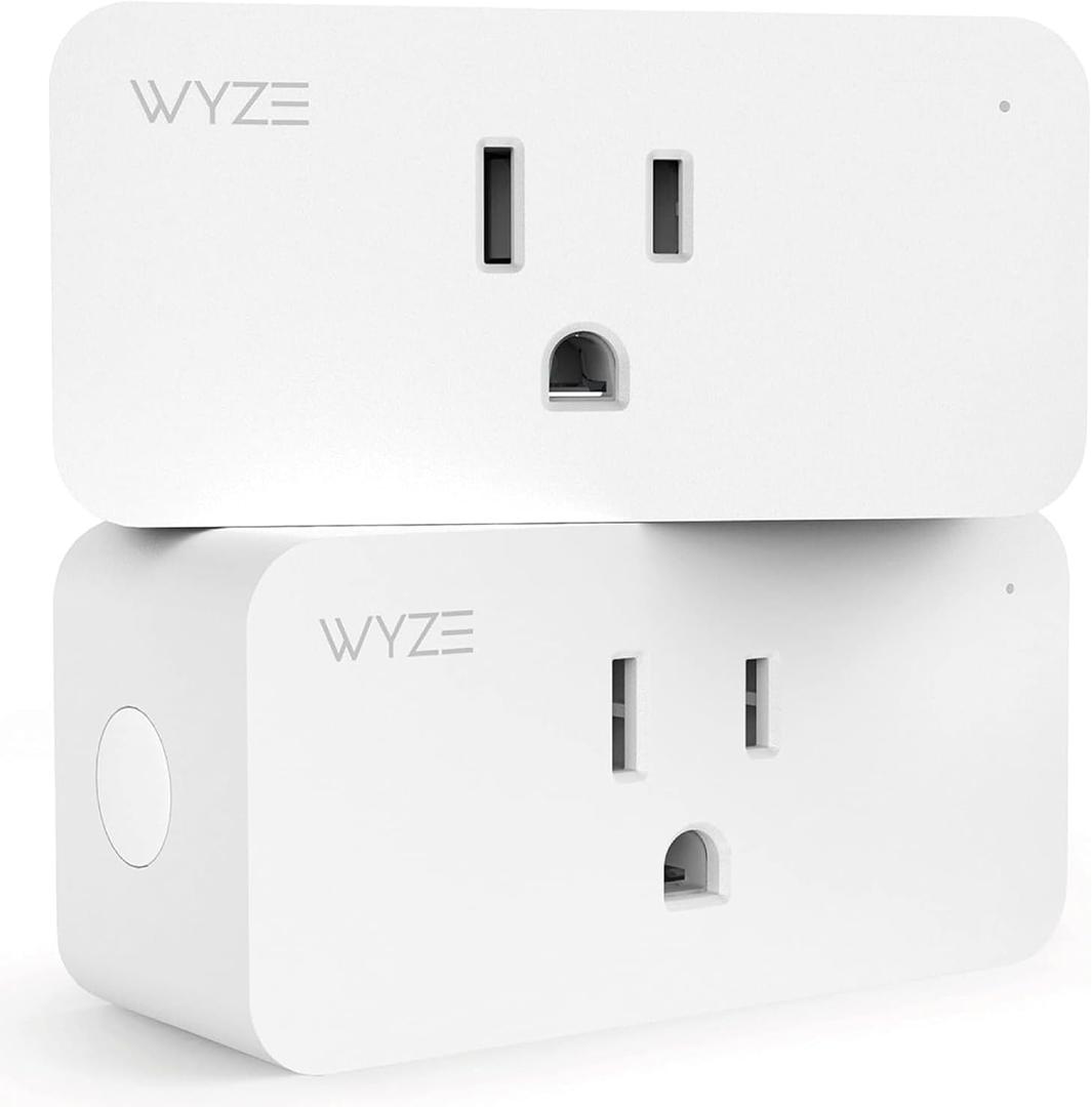 Smart Plug by Wyze Lifestyle, 2.4GHz Smart Home Wi-Fi Plug Outlet Compatible with Alexa, Google Assistant, IFTTT, 15 A, Remote Control, No Hub Required, 2-Pack, Certified for Humans