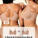 LetsJoli Jelly Bras for Women 2026 No Underwire Wireless Tshirt Bra Push Up Seamless Bralettes w Support (Beige, M)
