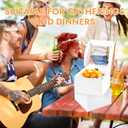 JCD 48pcs Cake Boxes 8x8x5in with Window,White 8 inch Cake Boxes with Boards for Pastries,Cupcakes,Cookies, Pie, Muffins and Donuts(24 Boxes &24 Boards & Stickers & ribbon) (8 * 8 * 5inch/24sets)