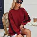 Zeagoo Womens Sweatshirt Long Sleeve Color Block Fleece Hoodies Fall Casual Crewneck Pullover Tunic Tops 2024 (XL)