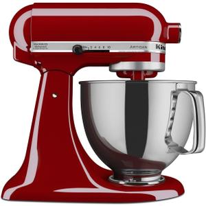 KitchenAid Artisan, 5-Qt Tilt Head Stand Mixer, KSM150PS, Empire Red
Includes Pouring Shield for Mess-Free Mixing, 10 Speed Settings, Easily add Ingredients with the Tilt-Head Design