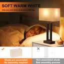 Seealle Bedroom Lamps for Night Stands - Touch Control, 3 Way Dimmable, USB C+A Charging, LED Bulbs, Easy Assembly