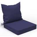 COZEER Patio Chair Cushions 24x24 Inch, Waterproof Fade Resistant Outdoor Cushions for Patio Furniture, Edge Binding Design with Handle, Adjustable Straps & Hook and Loop Fastener