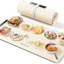 DIGIX Food Warming Mat Extra Large, XXL 36"x16", Warming Mat For Food, Food Warmer Chafing Dishes, Portable Food Warmers Trays for Parties Buffet, 4 Level Temp, 3 Timer Settings (Beige)