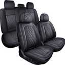 MIROZO Seat Covers Full Set,Car Seat Covers Breathable Car Seat Protector Waterproof Fit for Most Sedan, Truck and SUV for Elantra Sonata Sportage CRV Accord Chevy Equinox (5PCS Full Set, Black)